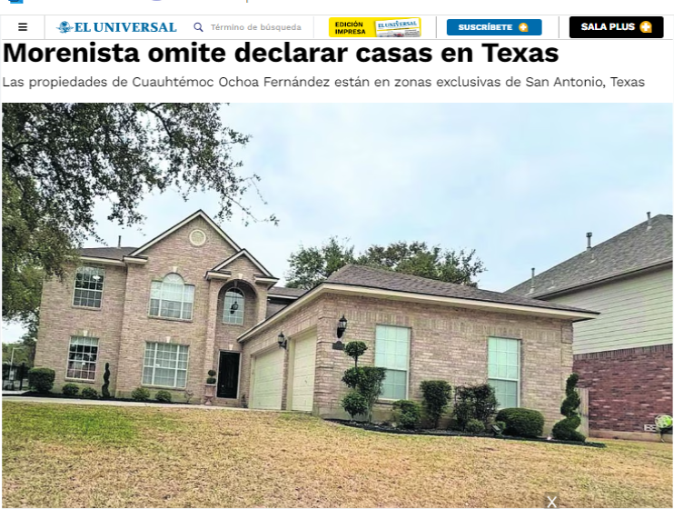 Morenista omite declarar casas en Texas